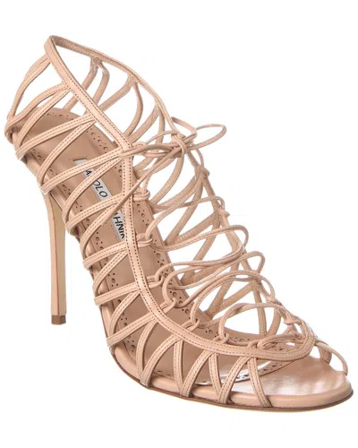 Manolo Blahnik Haz 105 Leather Sandal In Brown