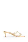 Manolo Blahnik Strappy Metallic Leather Slide Sandals In Gold
