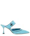 Manolo Blahnik Pointed High-heeled Sandals In Lightblue