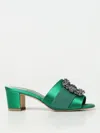 Manolo Blahnik Heeled Sandals  Woman Color Emerald In Emerald
