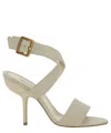 Manolo Blahnik Helua 105 Leather Sandals In White