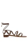 Manolo Blahnik Brown Leather Fawda Sandals In Brown