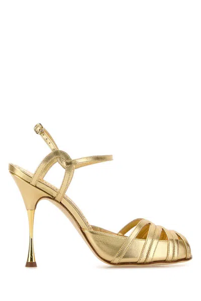 Manolo Blahnik Heeled Shoes In Gold