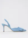 Manolo Blahnik Maysli 70 Suede Slingback Pump In Gnawed Blue