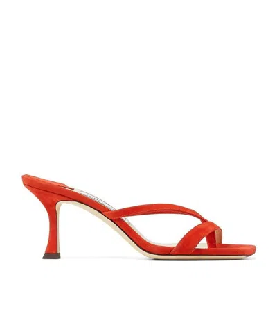 Manolo Blahnik High-heeled Open-toe Sandals In Red