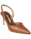 MANOLO BLAHNIK MANOLO BLAHNIK HOMERASLI 70 LEATHER SLINGBACK PUMP