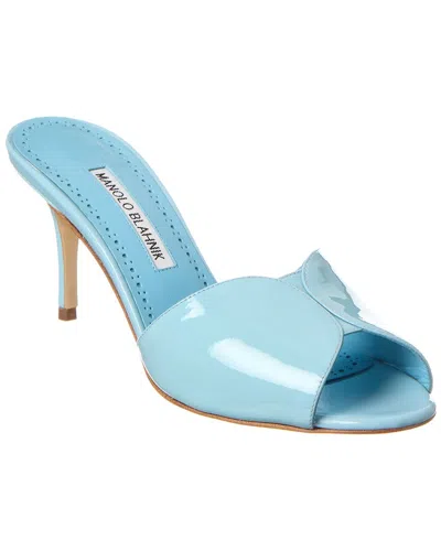 MANOLO BLAHNIK HOURAMU 70 PATENT SANDAL