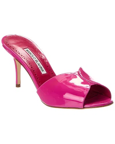 Manolo Blahnik Houramu 70 Patent Sandal In Pink