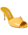 Manolo Blahnik Houramu 70 Patent Sandal In Yellow