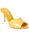 Manolo Blahnik Houramu 70 Patent Sandal In Yellow