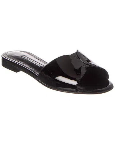 Manolo Blahnik Houramu Patent Sandal In Black