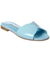 Manolo Blahnik Houramu Patent Sandal In Blue