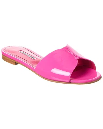 Manolo Blahnik Houramu Flat-bottomed Sandals In Pink