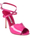 Manolo Blahnik Multicolor Calfskin Stiletto Heel Sandals In Pink