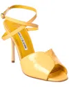 Manolo Blahnik Hourani 105 Patent Sandal In Yellow