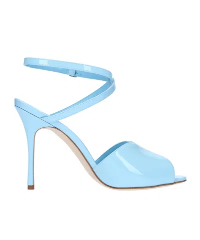 MANOLO BLAHNIK HOURANI OPEN-TOED HEELS