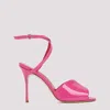 Manolo Blahnik Multicolor Calfskin Stiletto Heel Sandals In Pink
