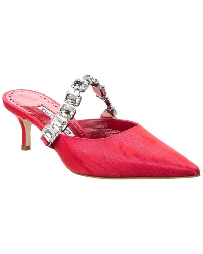 Manolo Blahnik Humibamu 50 Mule In Red