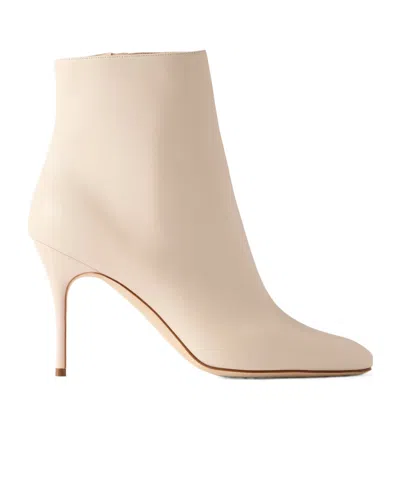 Manolo Blahnik Insopo 90 Leather Ankle Boots In Nude