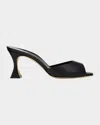 Manolo Blahnik Jadarona Leather Mule Sandals In Black