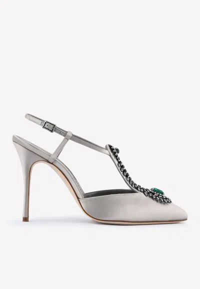 Manolo Blahnik Jamala 105 Crystal-embellished Pumps