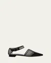 Manolo Blahnik Jatelahflat Leather Pointed-toe Flats In Black