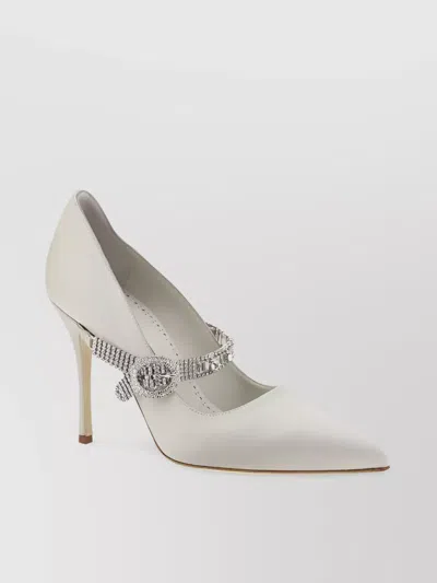 Manolo Blahnik Jewel Embellished Satin Pumps