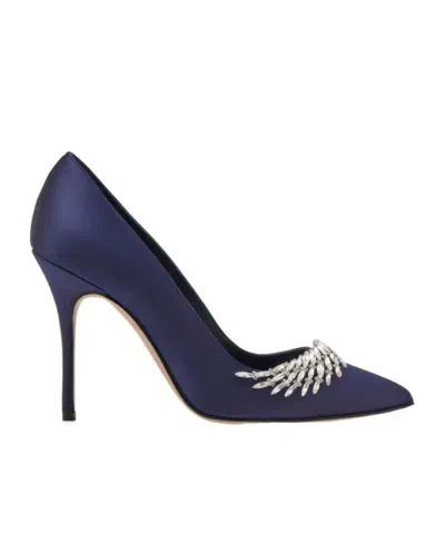 Manolo Blahnik Jewelry Decorated High Heels In Black
