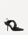 Manolo Blahnik Leather Jijara Slingbacks With Contrasting Details 10cm In Black