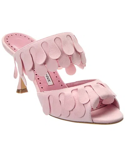 Manolo Blahnik Kelna 70 Suede Sandal In Pink
