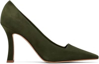 MANOLO BLAHNIK KHAKI MOIRA HEELS