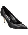 Manolo Blahnik Kietta 70 Leather Pumps In Black