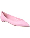 Manolo Blahnik Kietta Leather Flat In Pink