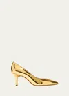 Manolo Blahnik Kietta Metallic Leather Stiletto Pumps In Gold 7105