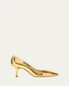 Manolo Blahnik Kietta Metallic Leather Stiletto Pumps In Gold