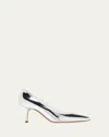Manolo Blahnik Kietta Metallic Leather Stiletto Pumps In Silver
