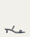 Manolo Blahnik Kifasan Embellished Satin Kitten-heel Sandals