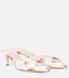 Manolo Blahnik Kifatmu 50 Floral Embellished Satin Mules In White