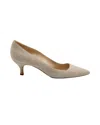 Manolo Blahnik Kitten Heel Pumps In Grey Suede In Grey
