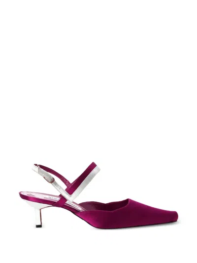 Pre-owned Manolo Blahnik Kitten-heel Pumps In Purple