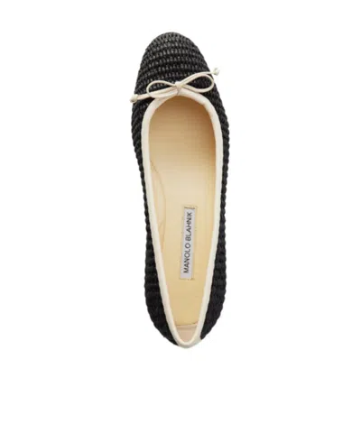 Manolo Blahnik Lafite Ballet Flats In Black