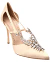 Manolo Blahnik Lala 105 Satin Pump In Beige