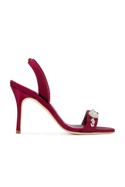 MANOLO BLAHNIK LAMISAN SATIN 90 SANDAL