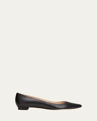 MANOLO BLAHNIK LANZA BB LAMBSKIN BALLERINA FLATS