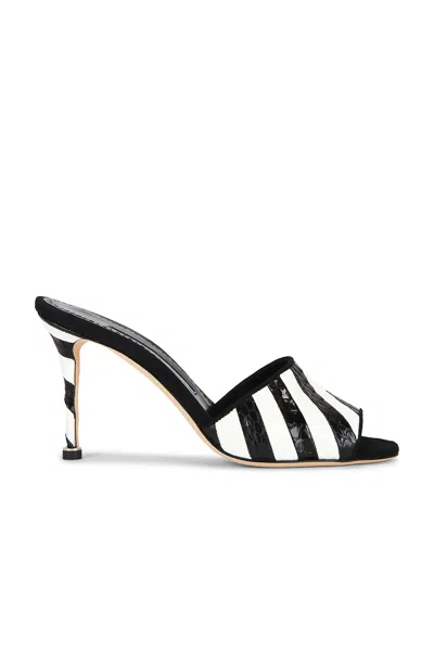 Manolo Blahnik Larache Mules In White