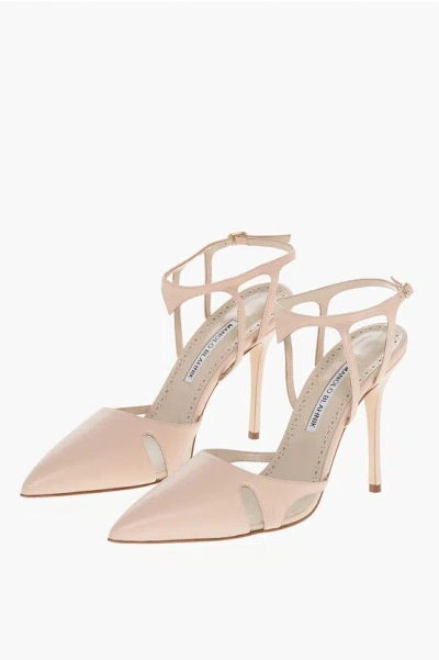 MANOLO BLAHNIK LEATHER ARCADIA PUMPS WITH STILETTO HEEL 11CM