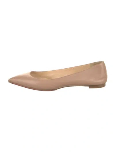 Pre-owned Manolo Blahnik Leather Ballet Flats In Pink