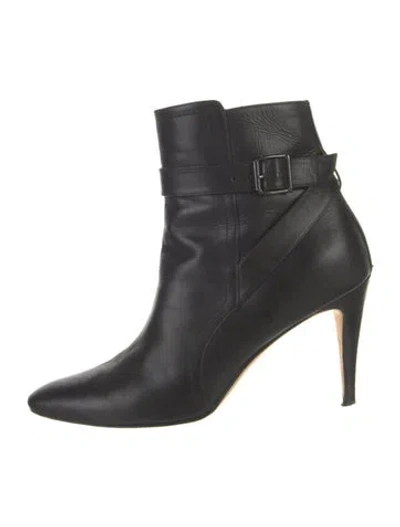 Pre-owned Manolo Blahnik Leather Boots In Black