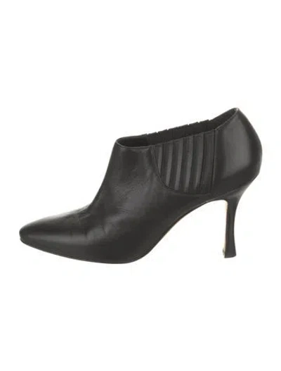 Pre-owned Manolo Blahnik Leather Boots In Black