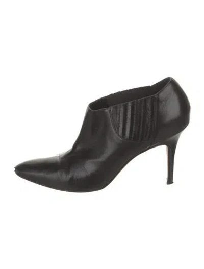 Pre-owned Manolo Blahnik Leather Boots In Black